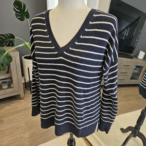 A&F waffle knit striped sweater (xs)